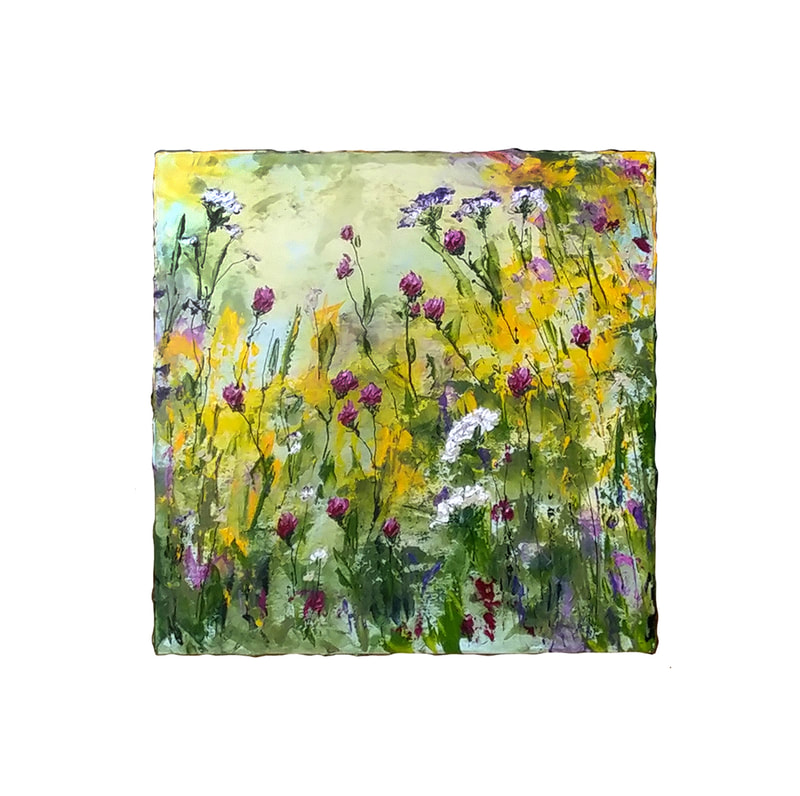 Floral impasto impressionist painting abstract Canada Quebec Montreal artist